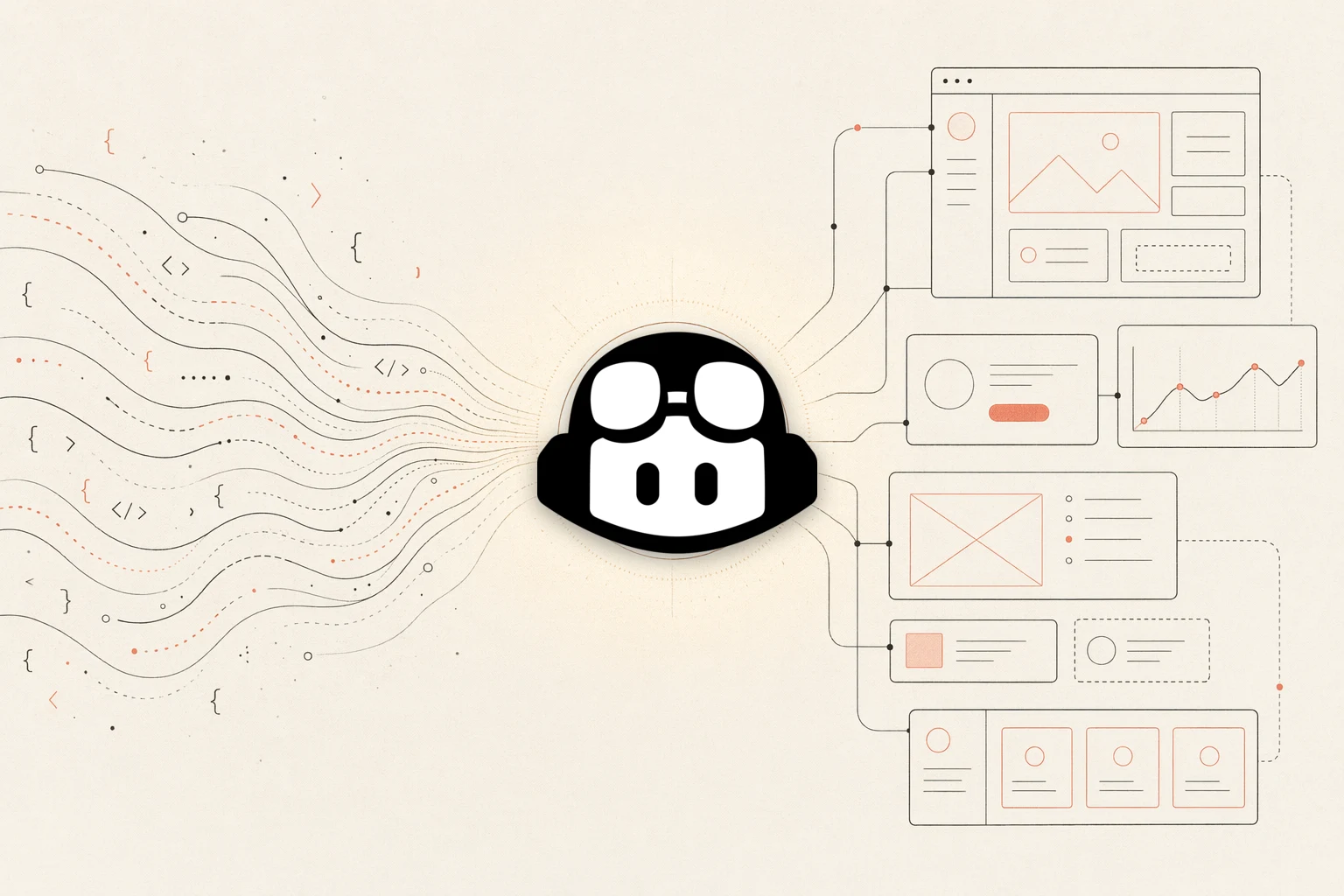 GitHub Copilot CLI design feedback loop: a terminal agent reading a reference image, a browser rendering the UI, and a workspace, with a feedback arrow looping back